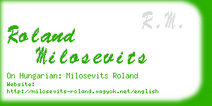 roland milosevits business card